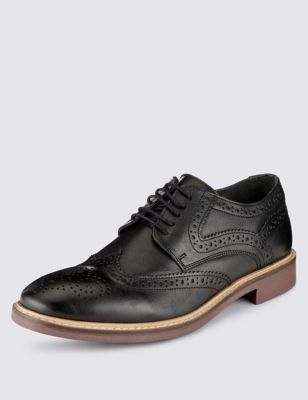Leather Lace-up Red Sole Brogue Shoes